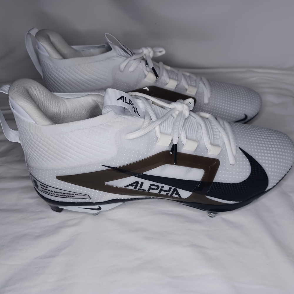 NWOT Nike Alpha Menace Elite TB Mens Football Cleats 13.5 W White/Black